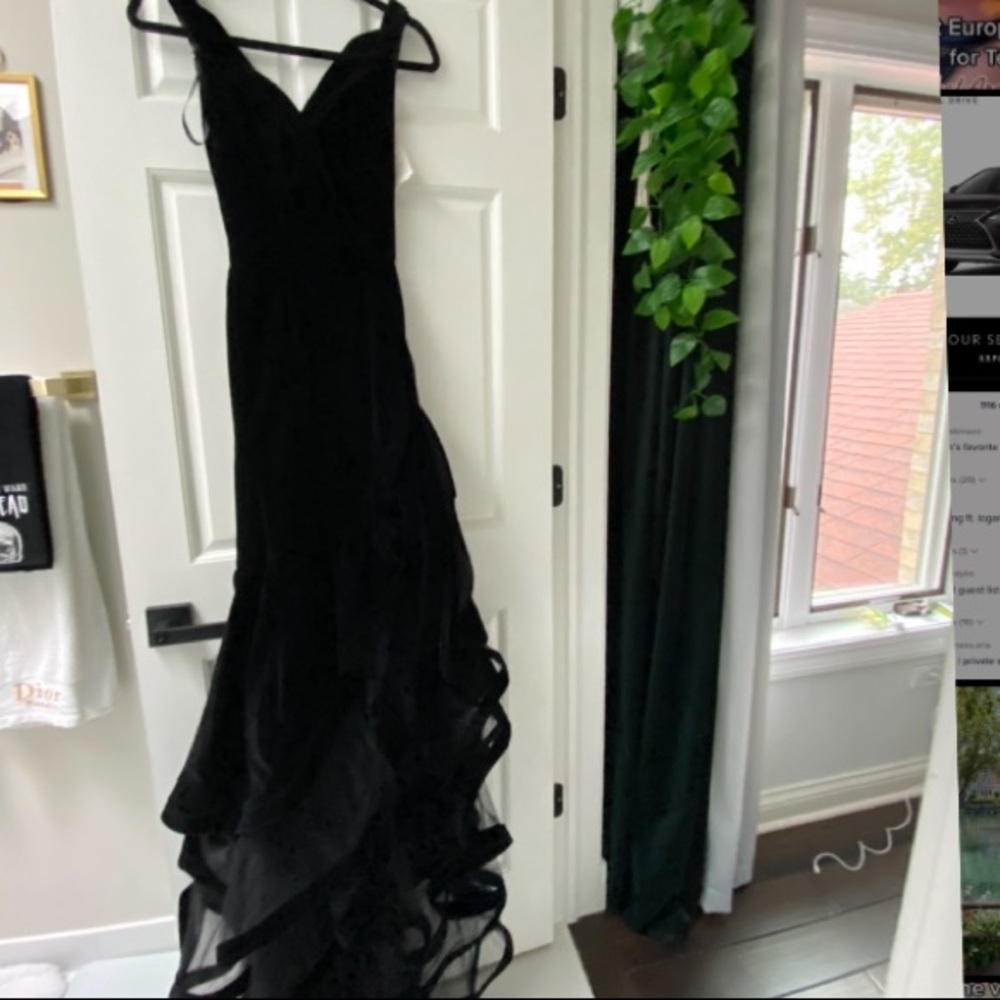 Mac Duggal Off the Shoulder Velvet Gown